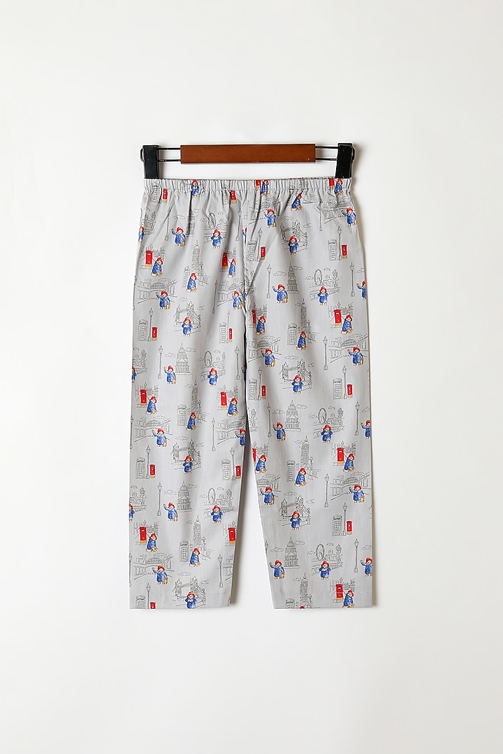 Grey Printed Shirt & Pants by Caramel Coves at Pernia's Pop Up Shop