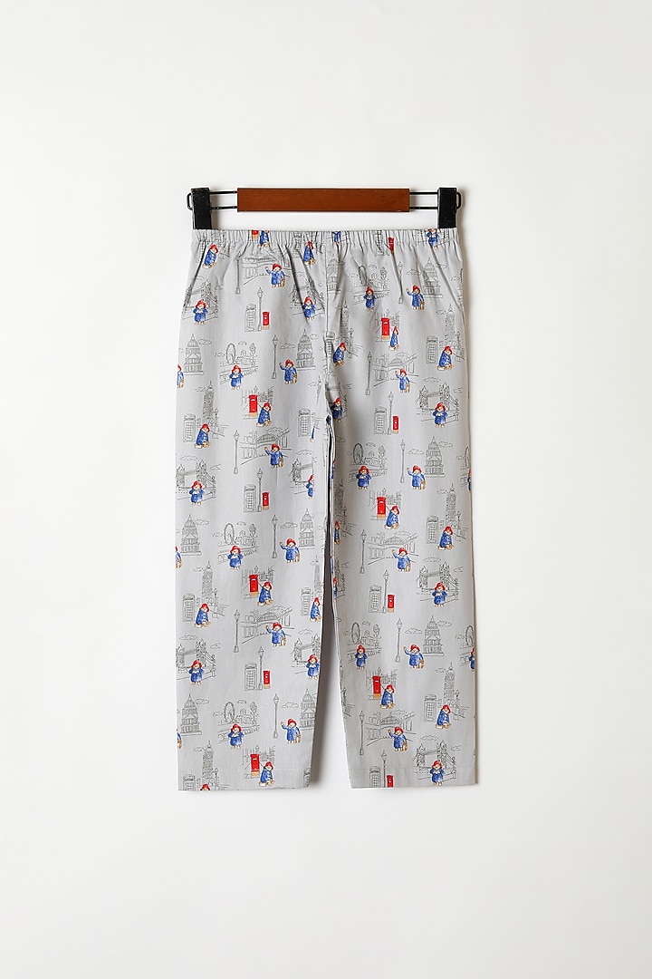 Grey Printed Shirt & Pants by Caramel Coves at Pernia's Pop Up Shop