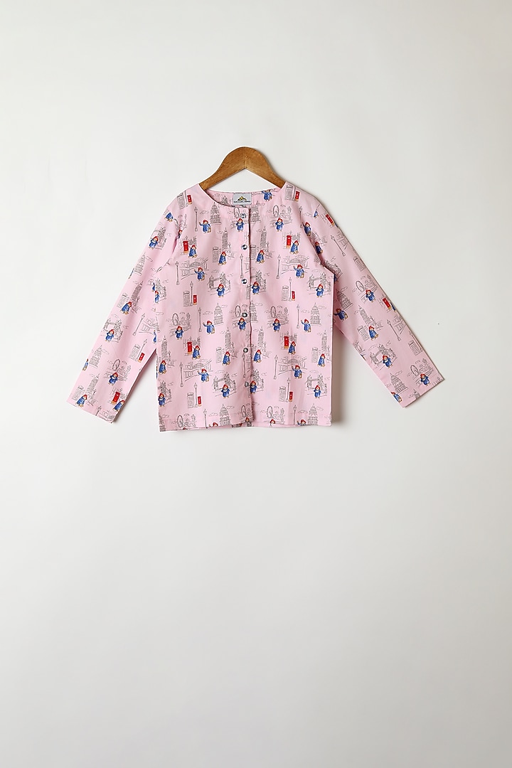 Pink Cotton Printed Shirt & Pants by Caramel Coves at Pernia's Pop Up Shop