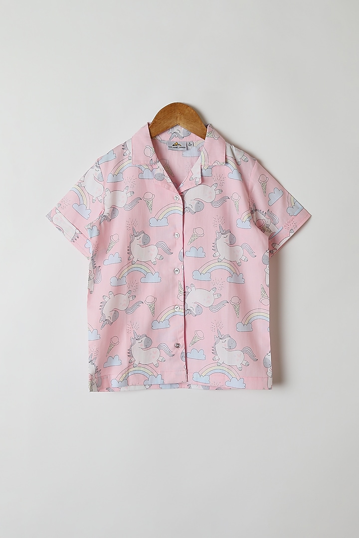 Pink Unicorn Printed Shirt & Pants by Caramel Coves at Pernia's Pop Up Shop