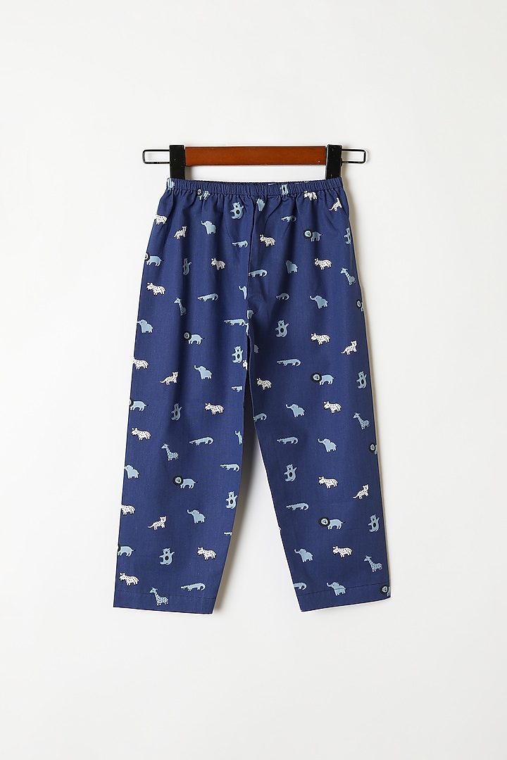 Navy Blue Printed Shirt & Pants by Caramel Coves at Pernia's Pop Up Shop