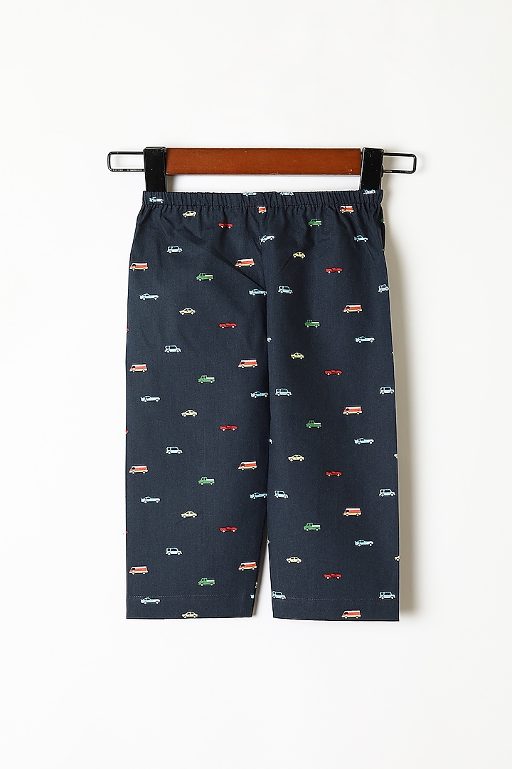 Navy Blue Cars Printed Shirt & Pants by Caramel Coves at Pernia's Pop Up Shop