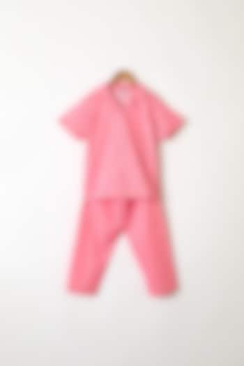 Pink Polka Dots Printed Shirt & Pants by Caramel Coves