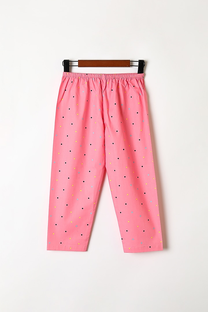 Pink Polka Dots Printed Shirt & Pants by Caramel Coves at Pernia's Pop Up Shop