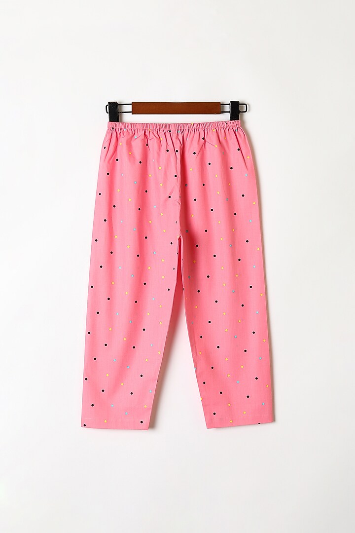 Pink Polka Dots Printed Shirt & Pants by Caramel Coves at Pernia's Pop Up Shop