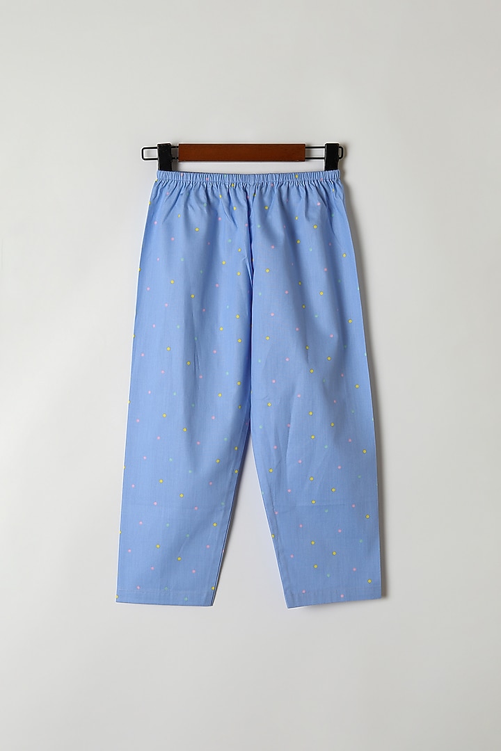 Blue Polka Dots Printed Shirt & Pants by Caramel Coves at Pernia's Pop Up Shop