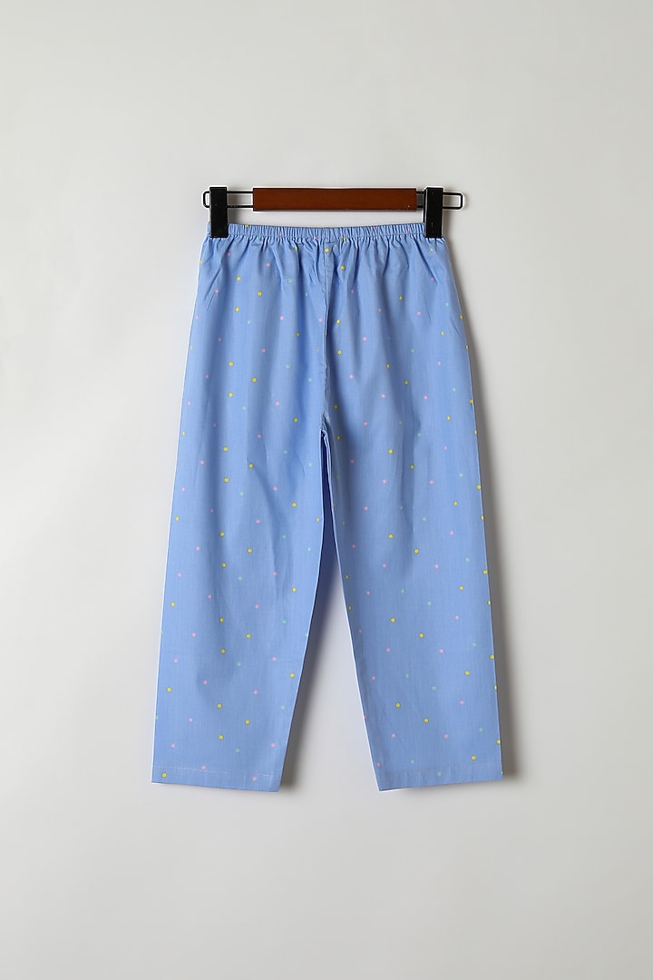 Blue Polka Dots Printed Shirt & Pants by Caramel Coves at Pernia's Pop Up Shop