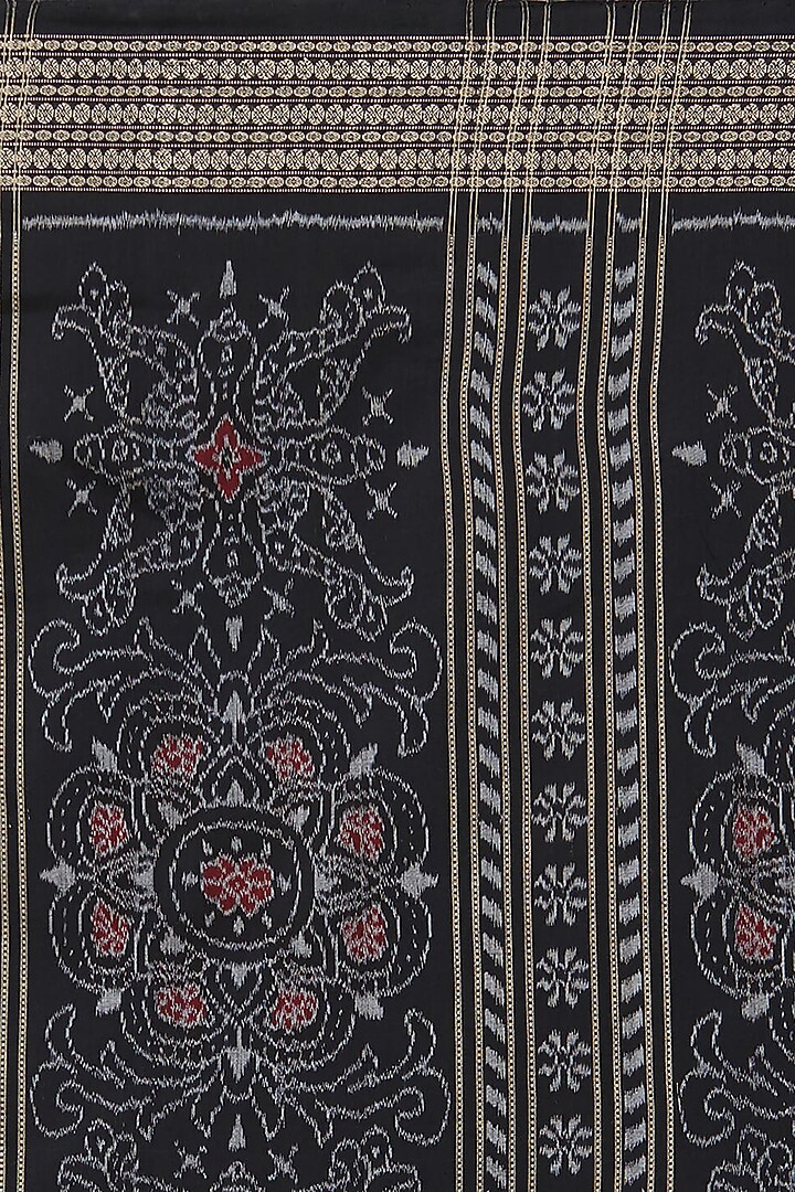 Olive Green Ikat Printed Handloom Festive Saree by Crafts Collection at Pernia's Pop Up Shop