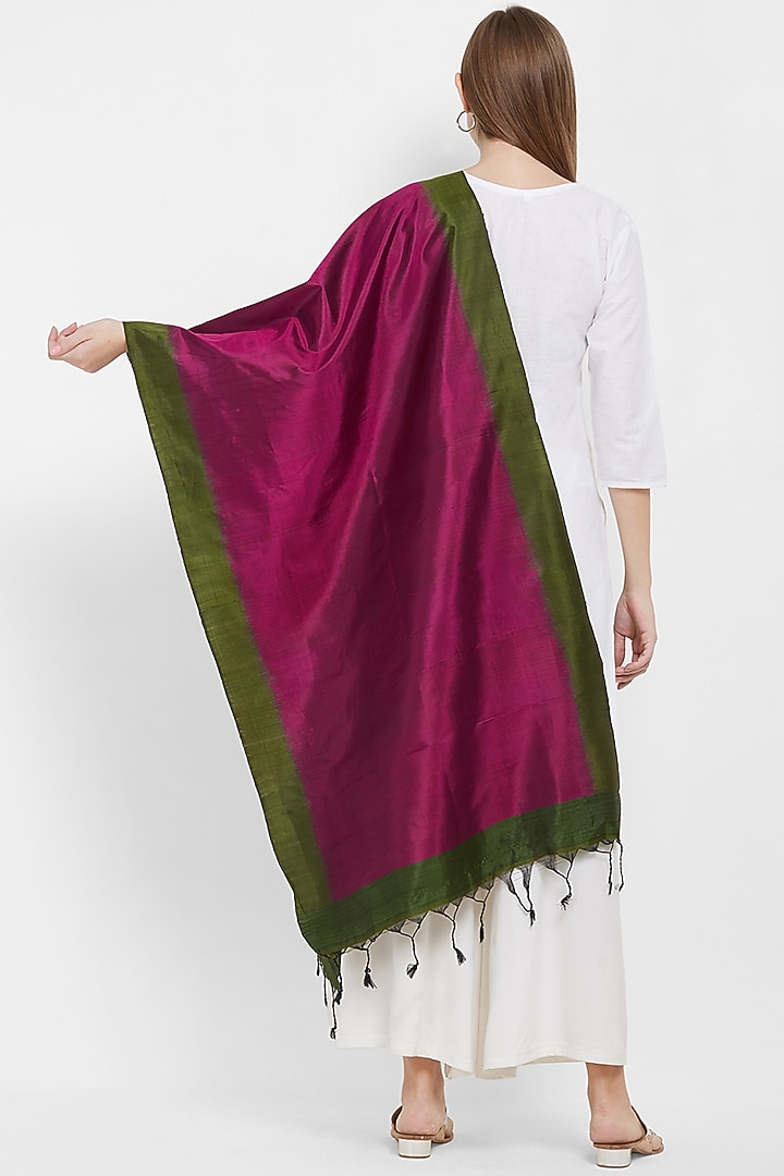Purple & Green Silk Stole by Crafts Collection at Pernia's Pop Up Shop