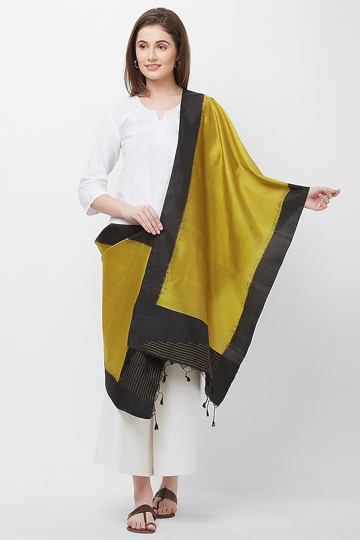 Gold & Black Silk Stole by Crafts Collection