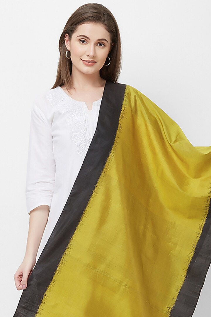Gold & Black Silk Stole by Crafts Collection at Pernia's Pop Up Shop