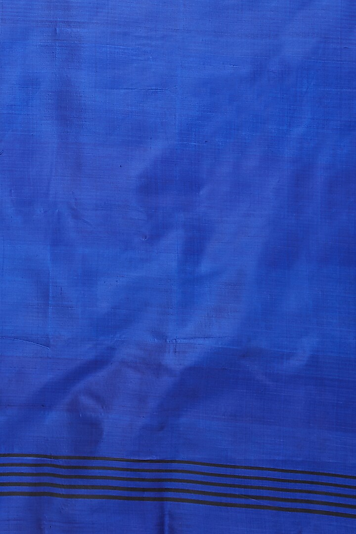 Blue & Black Silk Stole by Crafts Collection at Pernia's Pop Up Shop