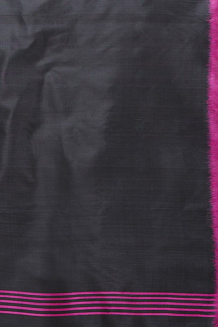 Black & Pink Silk Stole by Crafts Collection at Pernia's Pop Up Shop