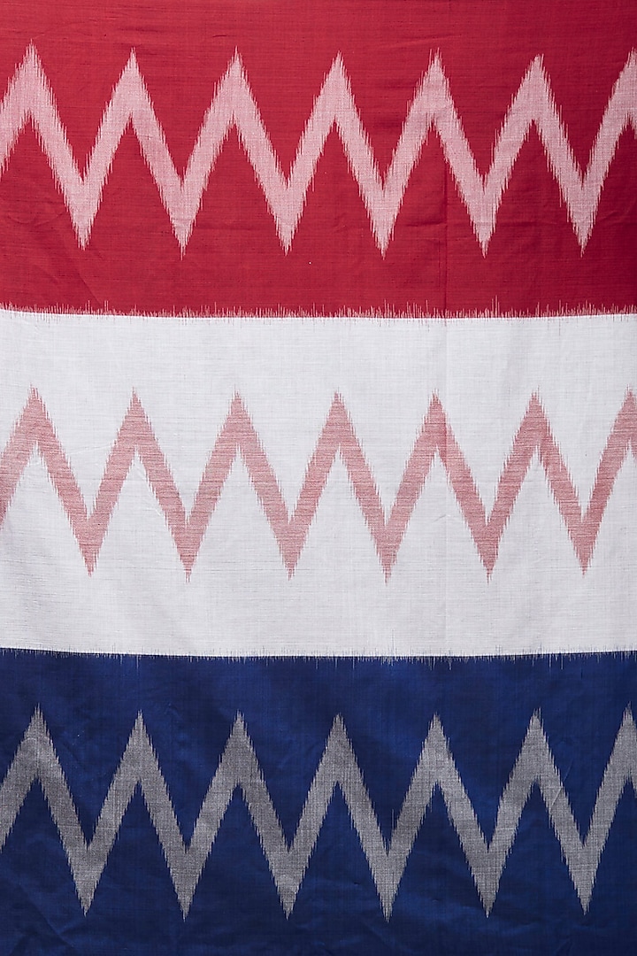 Multi Colored Ikat Printed Handloom Festive Saree by Crafts Collection at Pernia's Pop Up Shop