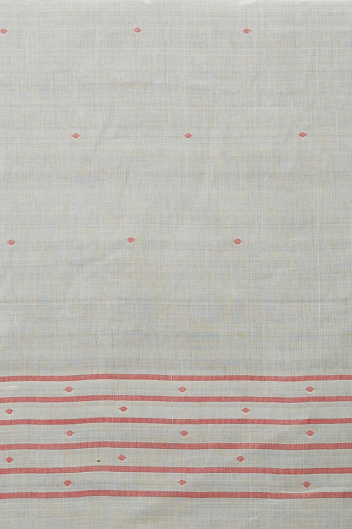 White Handwoven Dupatta by Crafts Collection at Pernia's Pop Up Shop
