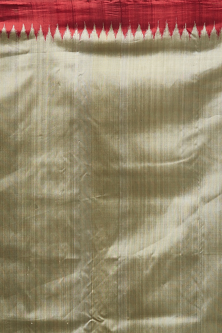 Olive Green Silk Handwoven Festive Saree by Crafts Collection at Pernia's Pop Up Shop