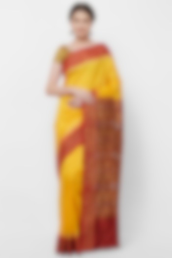 Yellow Silk Sambalpuri Saree by Crafts Collection