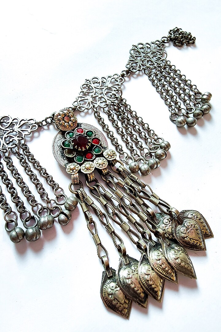 Two-Tone Finish Kuchi Jaali Choker Necklace by creyonsbymansi at Pernia's Pop Up Shop
