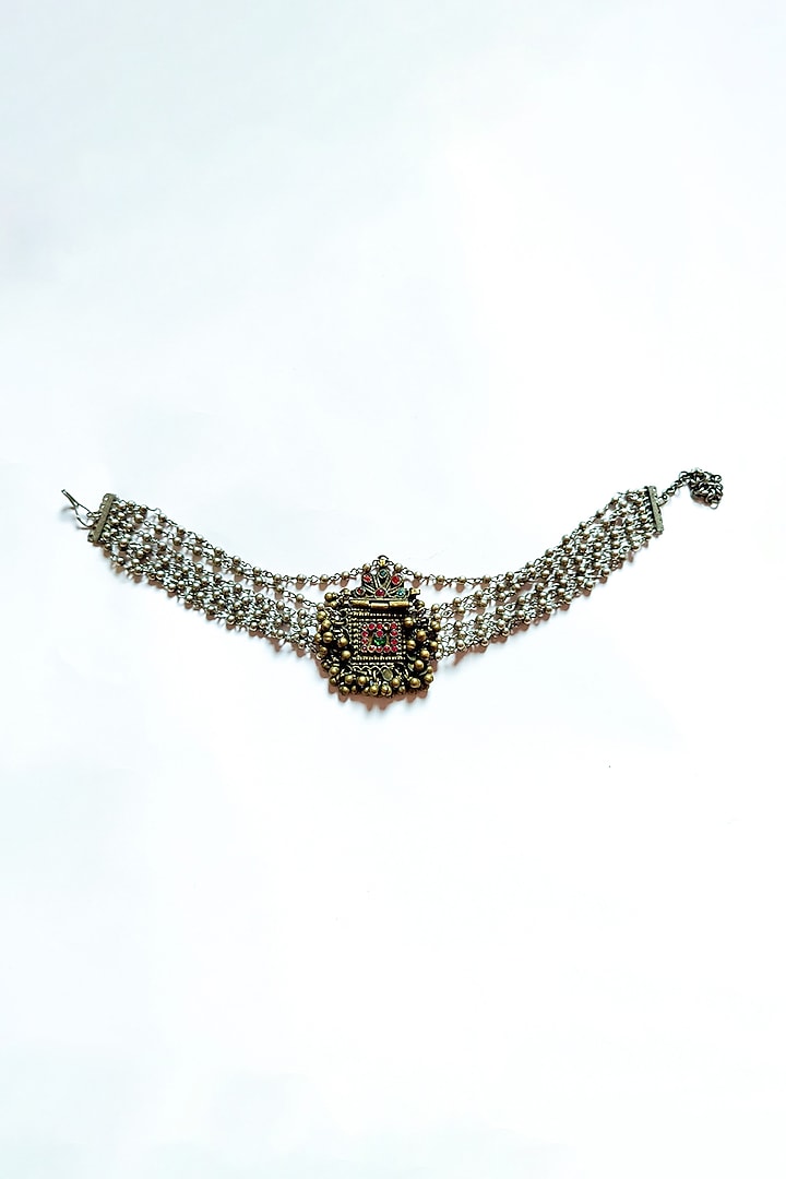 Two-Tone Finish Ball Beads Kuchi Choker Necklace by creyonsbymansi at Pernia's Pop Up Shop