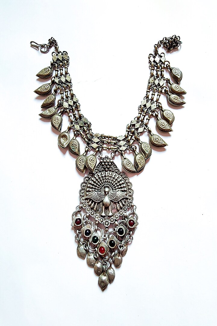 Two-Tone Finish peacock pendants Kuchi Choker Necklace by creyonsbymansi at Pernia's Pop Up Shop