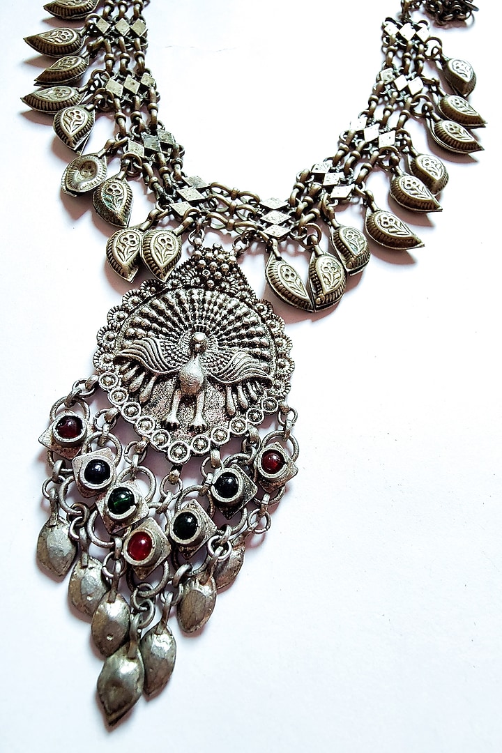 Two-Tone Finish peacock pendants Kuchi Choker Necklace by creyonsbymansi at Pernia's Pop Up Shop