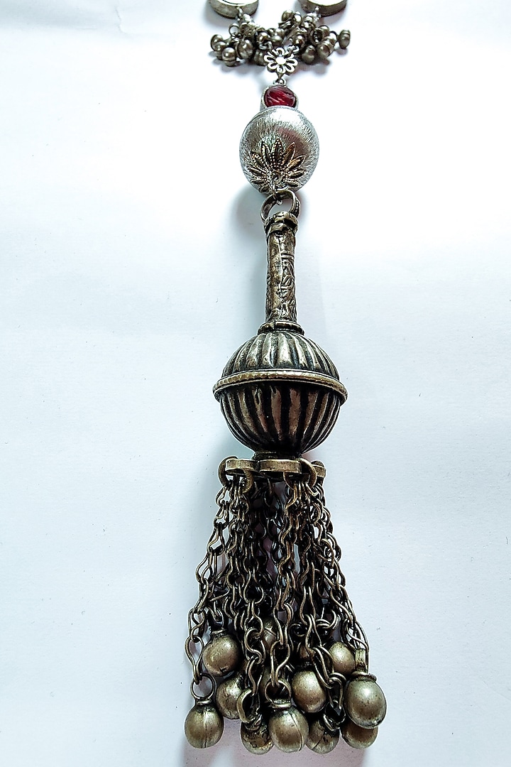 Two-Tone Finish Glass Beads & Glass Embellished Pendant Necklace by creyonsbymansi at Pernia's Pop Up Shop