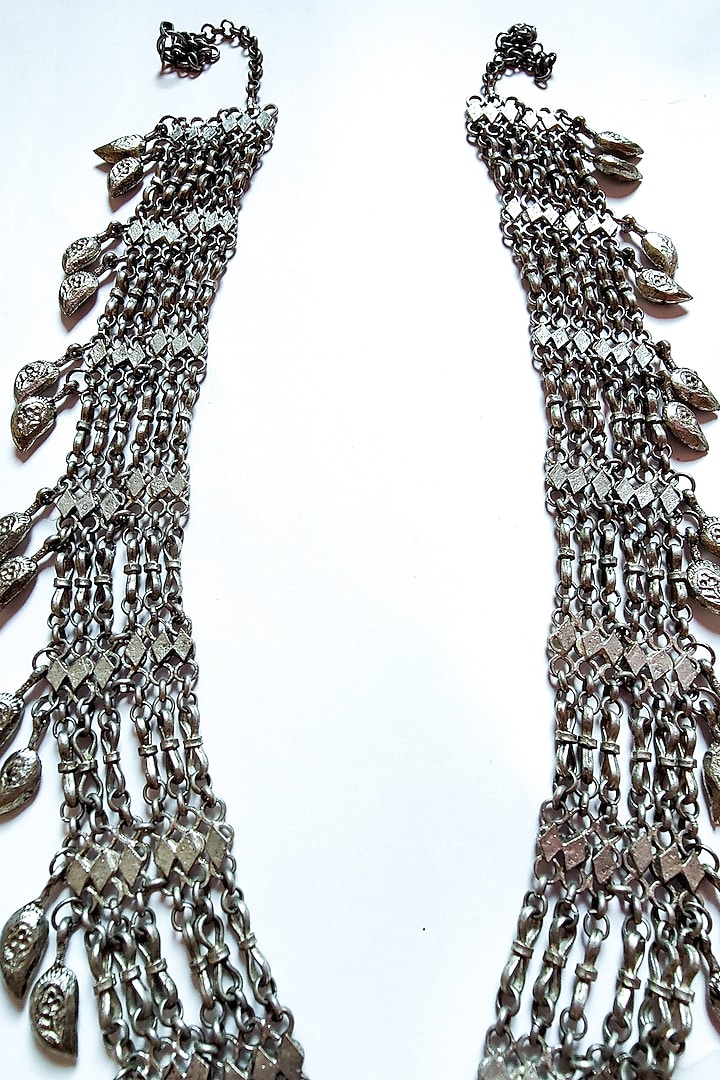 Two-Tone Finish Silver Stones Kuchi Long Necklace by creyonsbymansi at Pernia's Pop Up Shop