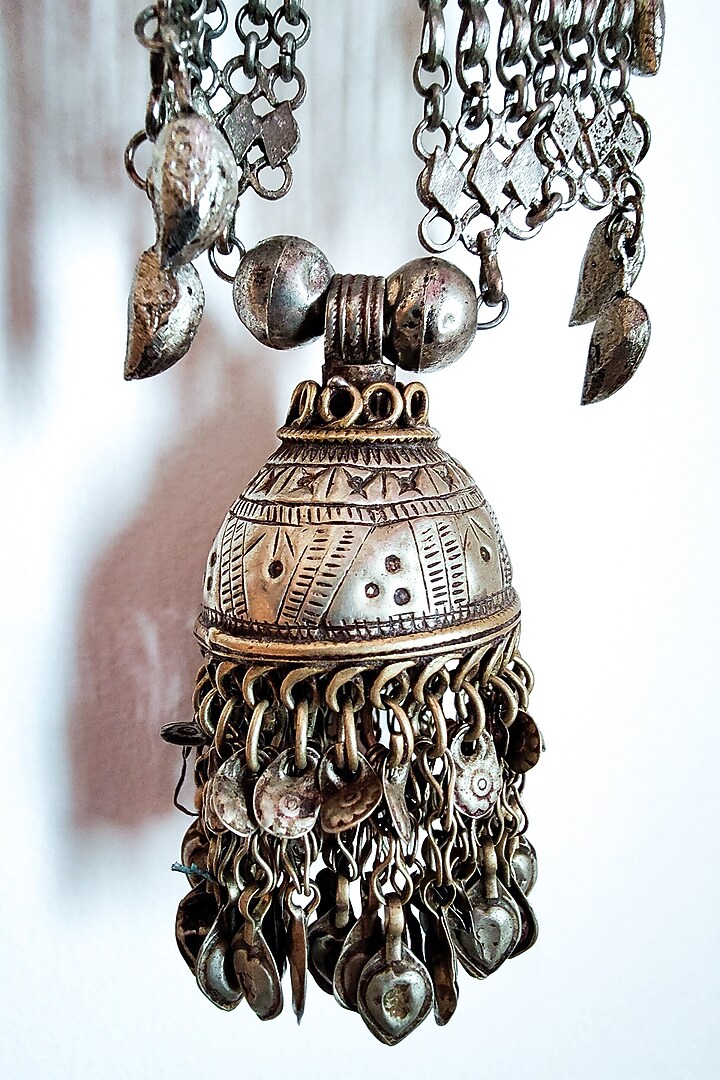 Two-Tone Finish Silver Stones Kuchi Long Necklace by creyonsbymansi at Pernia's Pop Up Shop