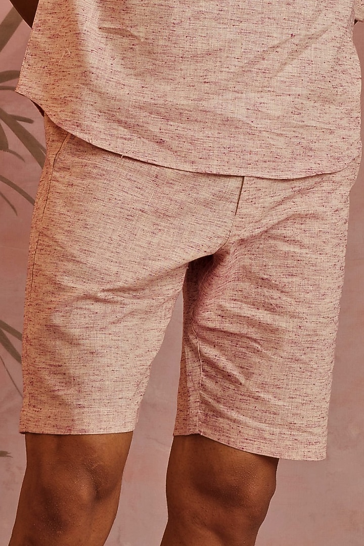 Raspberry Textured Shorts by Charkhee Men at Pernia's Pop Up Shop