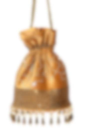 Gold Embellished Potli by Crystal Craft at Pernia's Pop Up Shop