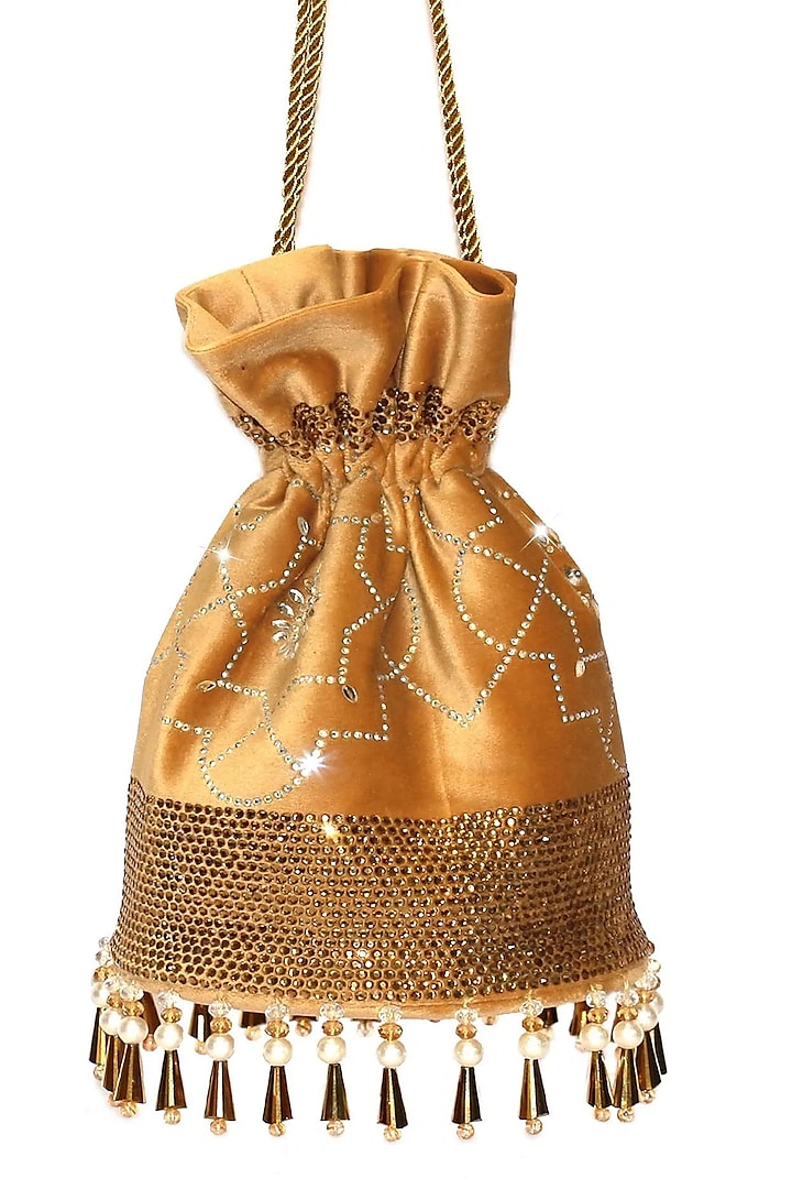 Gold Embellished Potli by Crystal Craft