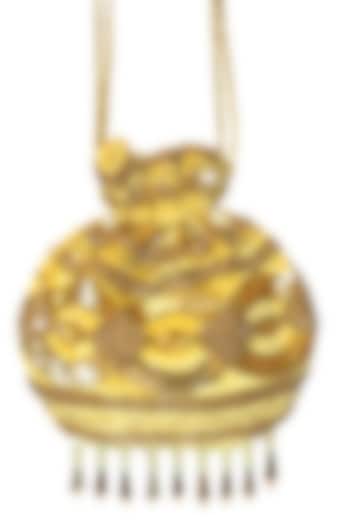 Gold Embellished Mini Potli by Crystal Craft