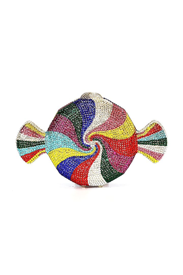 Multi-Coloured Crystal Clutch Bag by Crystal Craft