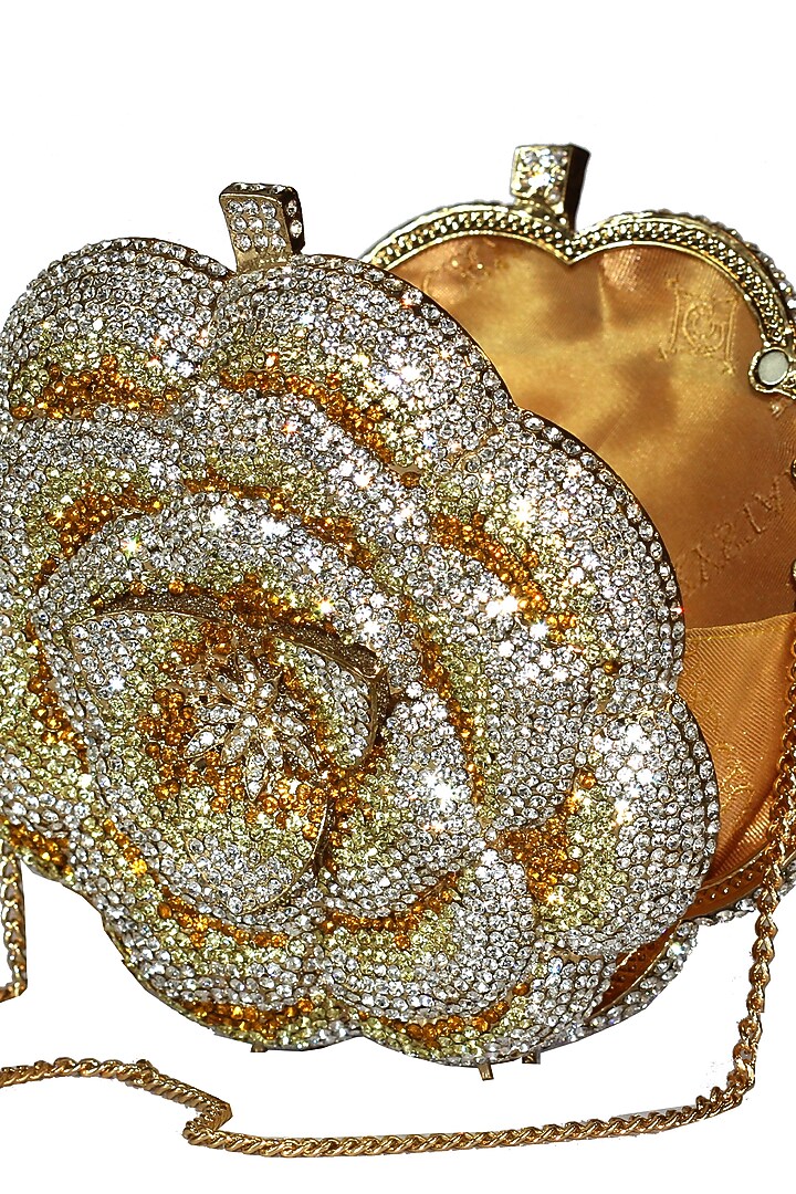 Yellow Crystal Clutch Bag by Crystal Craft at Pernia's Pop Up Shop
