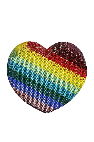 Multi-Coloured Crystal Clutch Bag by Crystal Craft
