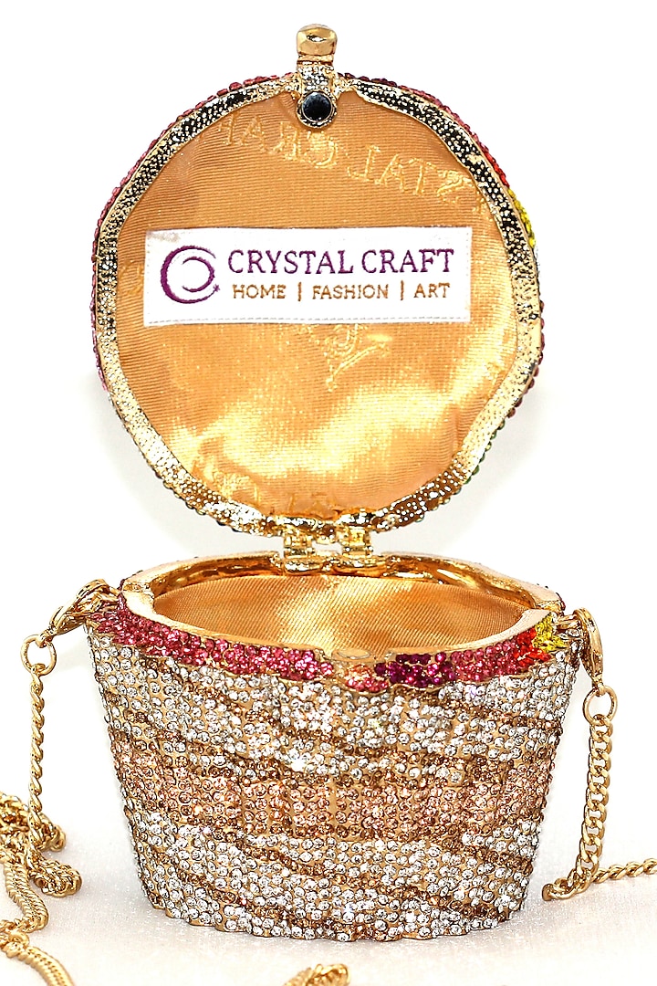 Multi-Coloured Embellished Cupcake Clutch Bag by Crystal Craft at Pernia's Pop Up Shop