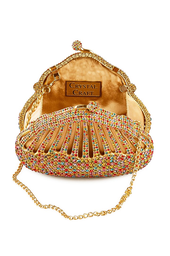 Gold Swarovski Embellished Clutch Bag by Crystal Craft at Pernia's Pop Up Shop