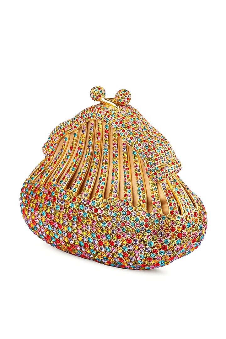 Gold Swarovski Embellished Clutch Bag by Crystal Craft at Pernia's Pop Up Shop