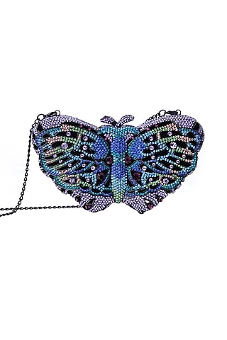 Multi-Coloured Crystal Clutch Bag by Crystal Craft