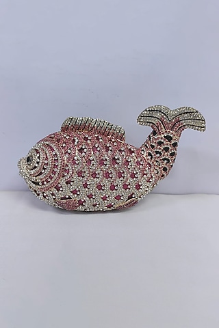 Pink Crystal Clutch Bag by Crystal Craft