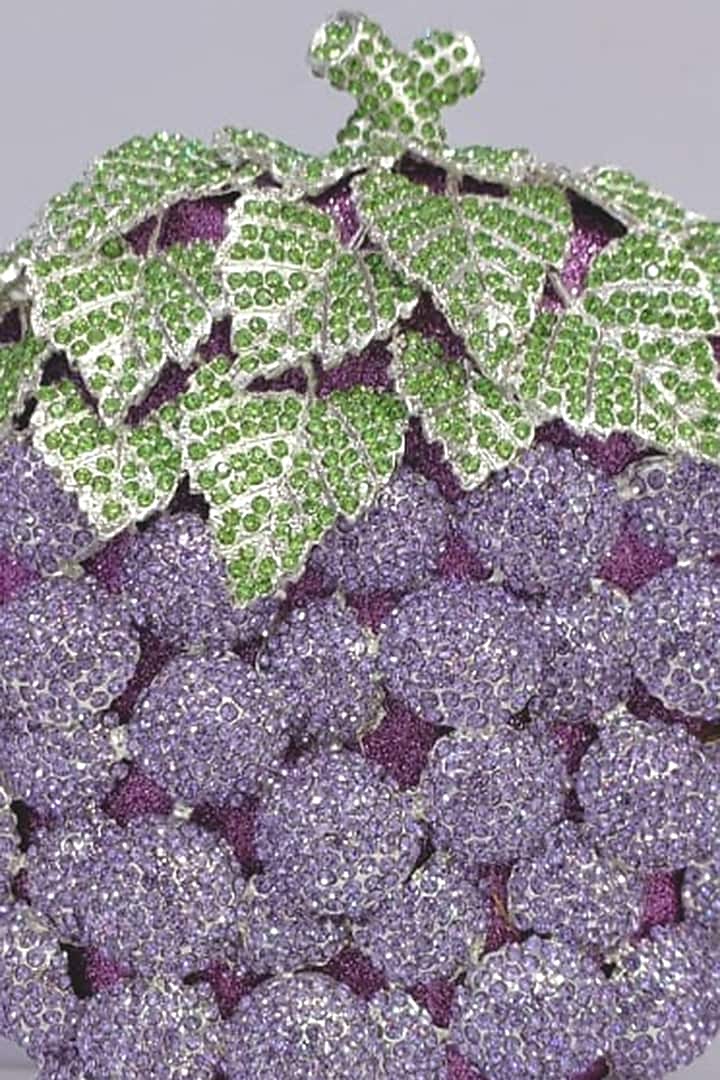Purple Embellished Clutch Bag by Crystal Craft at Pernia's Pop Up Shop
