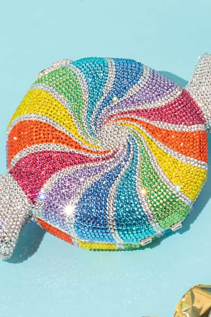 Multi-Coloured Embellished Clutch Bag by Crystal Craft at Pernia's Pop Up Shop