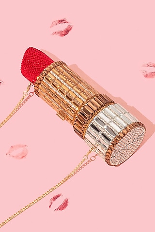 Gold Embellished Clutch Bag by Crystal Craft