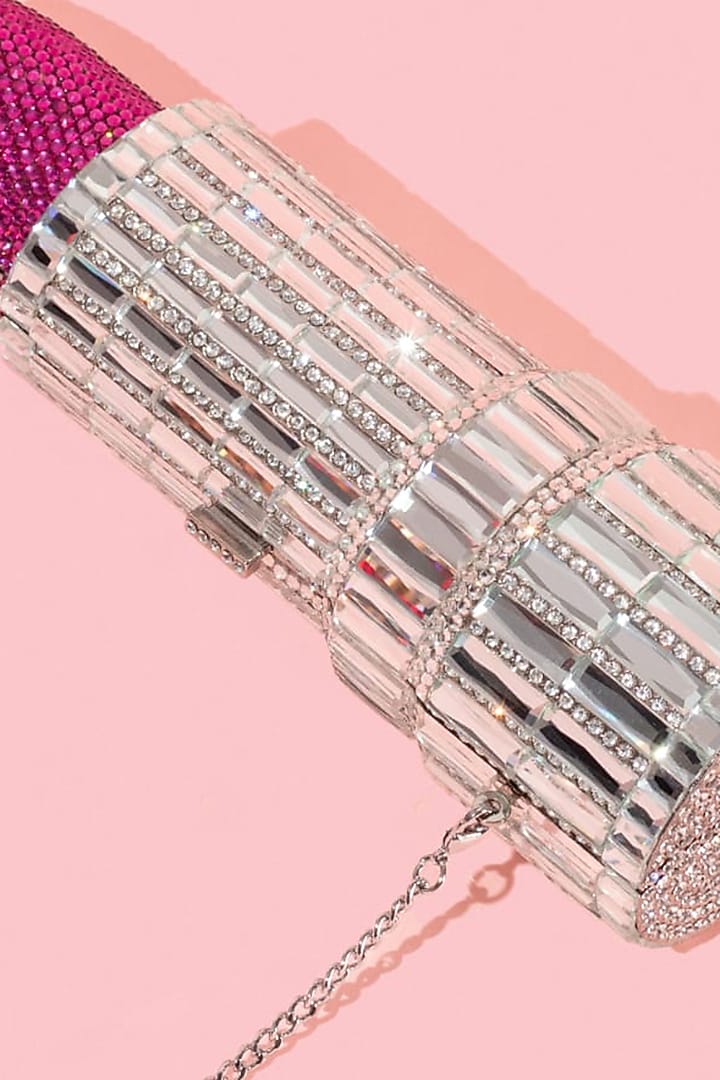 Silver Crystal Embellished Clutch Bag by Crystal Craft at Pernia's Pop Up Shop