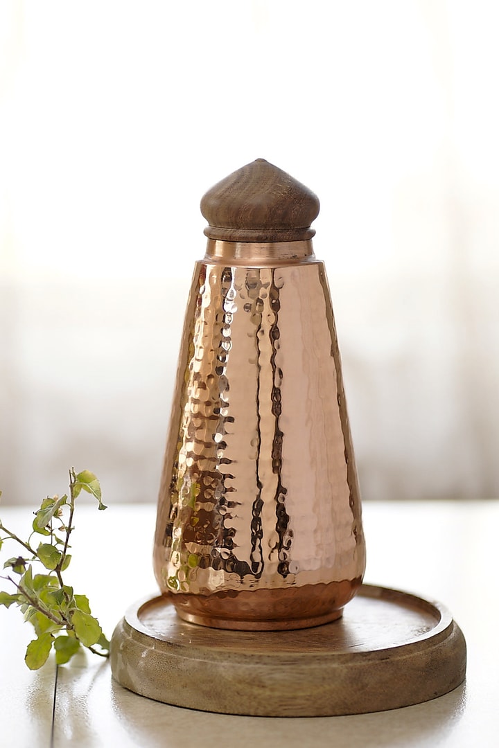 Copper & Wooden Handcrafted Bottle by Courtyard