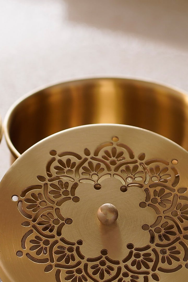 Gold Brass Handcrafted Nut Jars by Courtyard at Pernia's Pop Up Shop