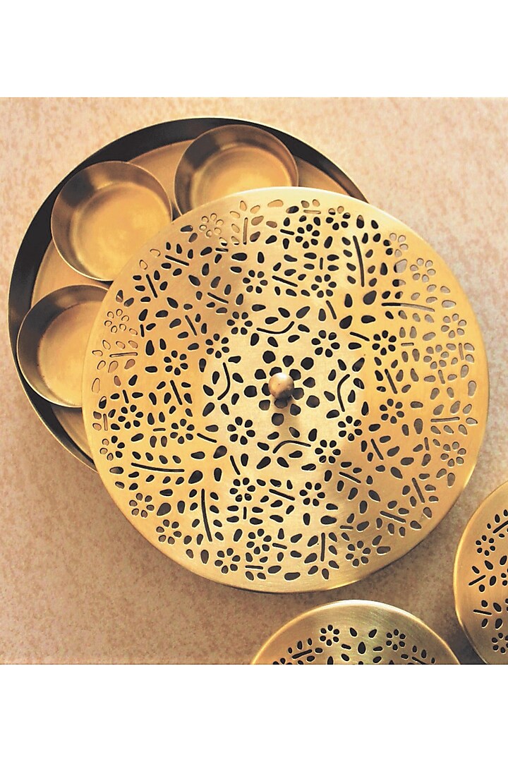 Gold Brass Handcrafted Masaladan by Courtyard at Pernia's Pop Up Shop