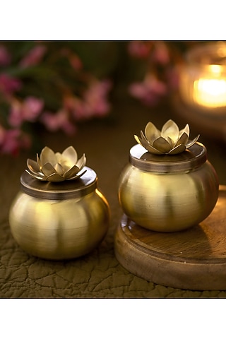 Gold Brass Handcrafted Kuliya Set by Courtyard
