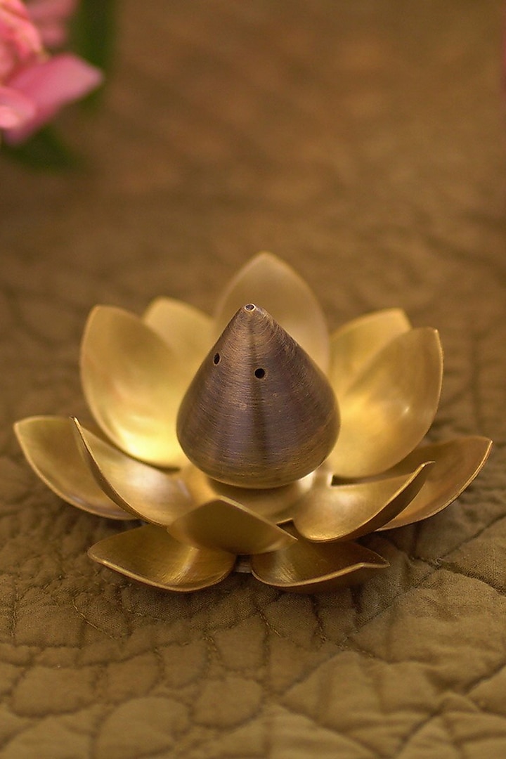 Gold Brass Handcrafted Incense Holder by Courtyard at Pernia's Pop Up Shop