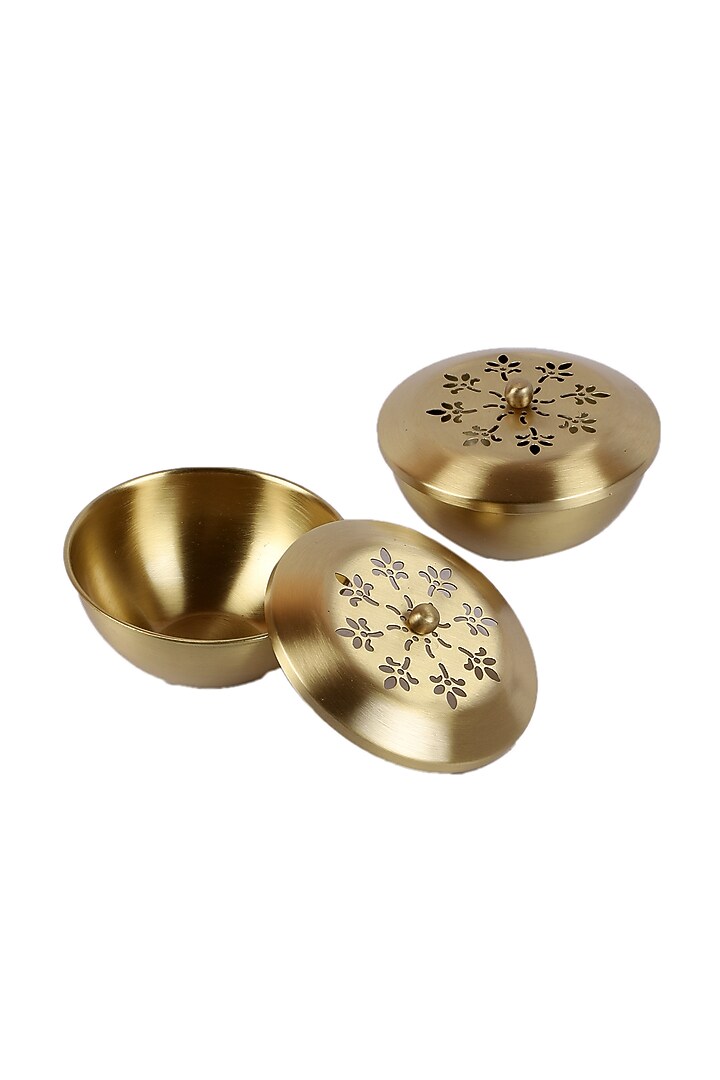 Gold Brass Handcrafted Container Set by Courtyard at Pernia's Pop Up Shop